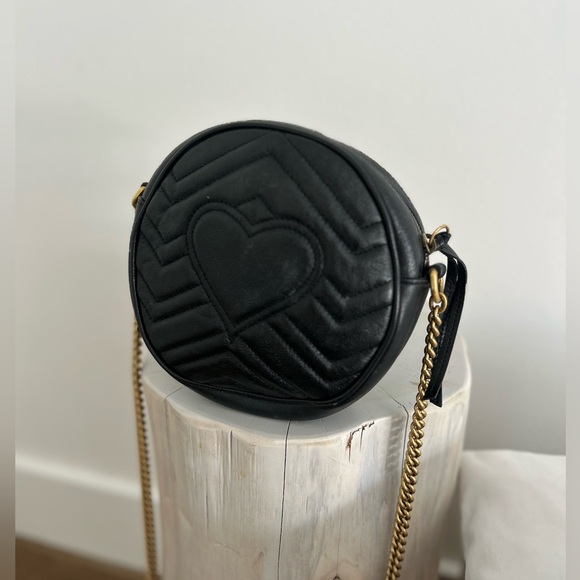 Gucci GG Marmont Round Shoulder Bag Matelasse Leather Mini - Picture 6 of 6